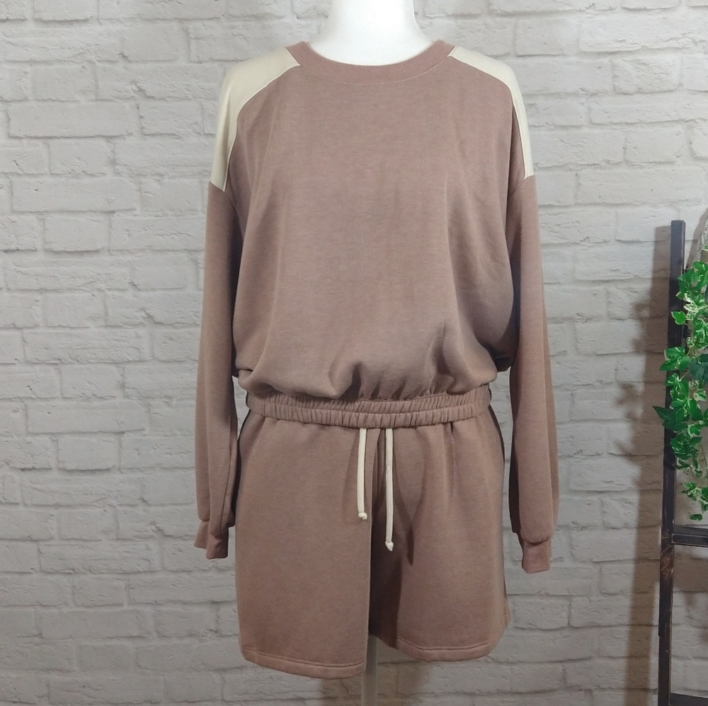 MWYM Nordstrom Oli Viv Casual Comfy Sweater Shorts 2pc Lounge Active Set Outfit - Picture 2 of 11